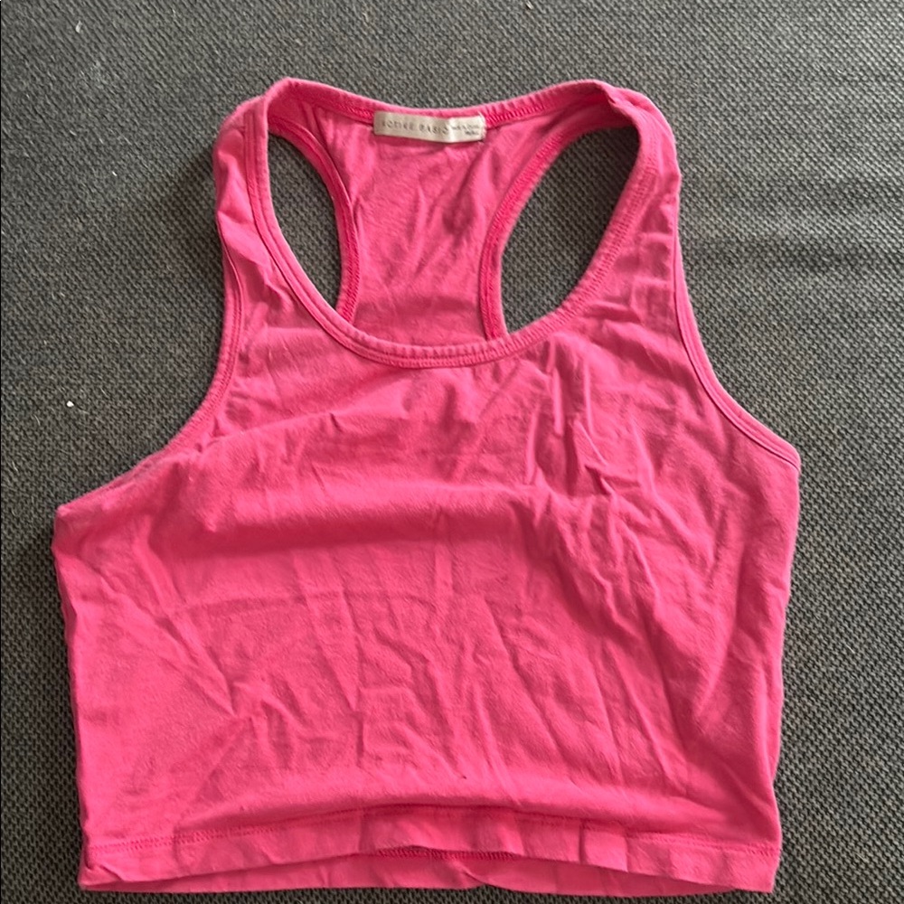 Pink Racerback Crop Top